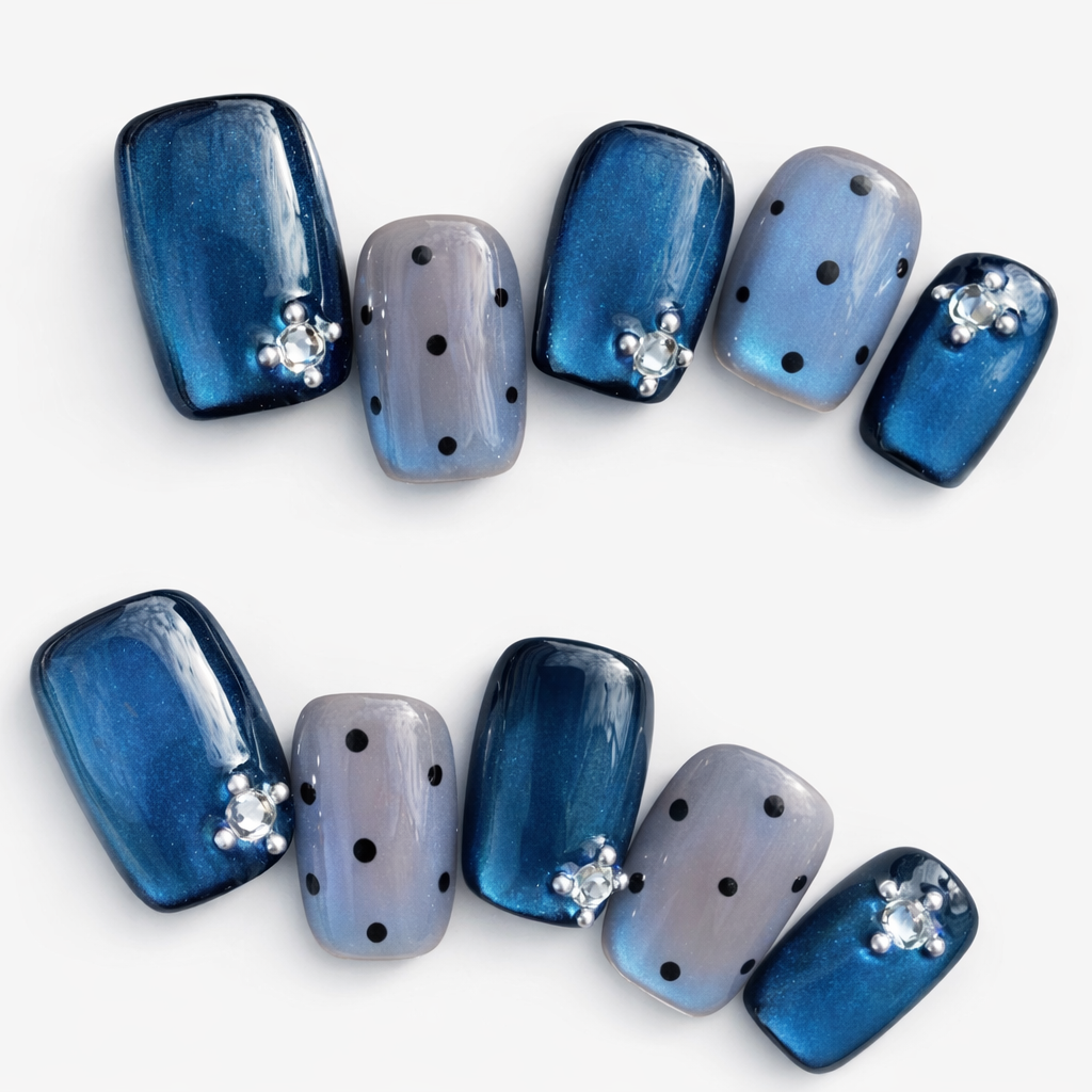 Midnight Dots & Gems | Short Square