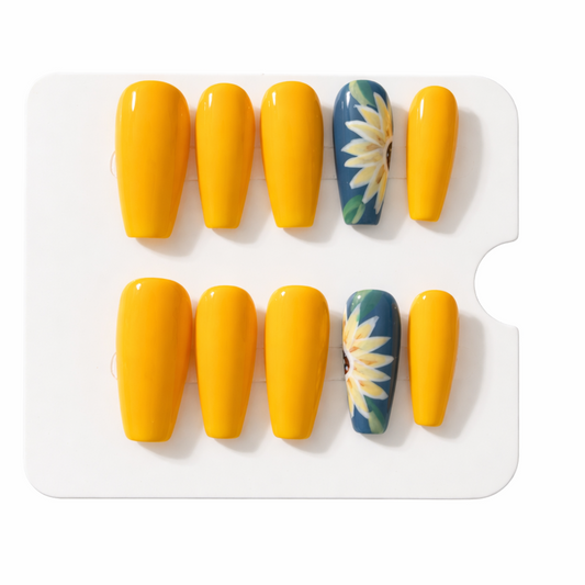 Angie Glow | Long Ballerina Press On Nails