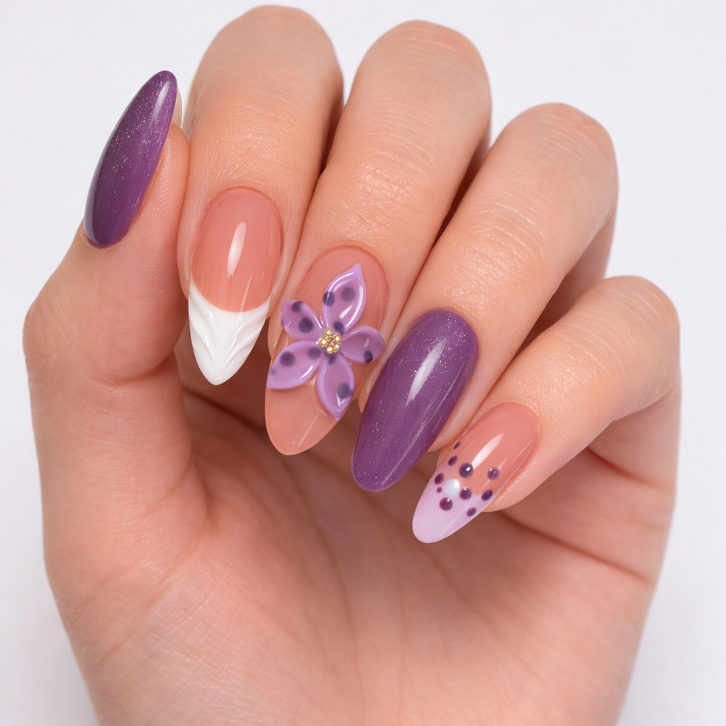 Lilac Energy | Medium Almond Press On Nails