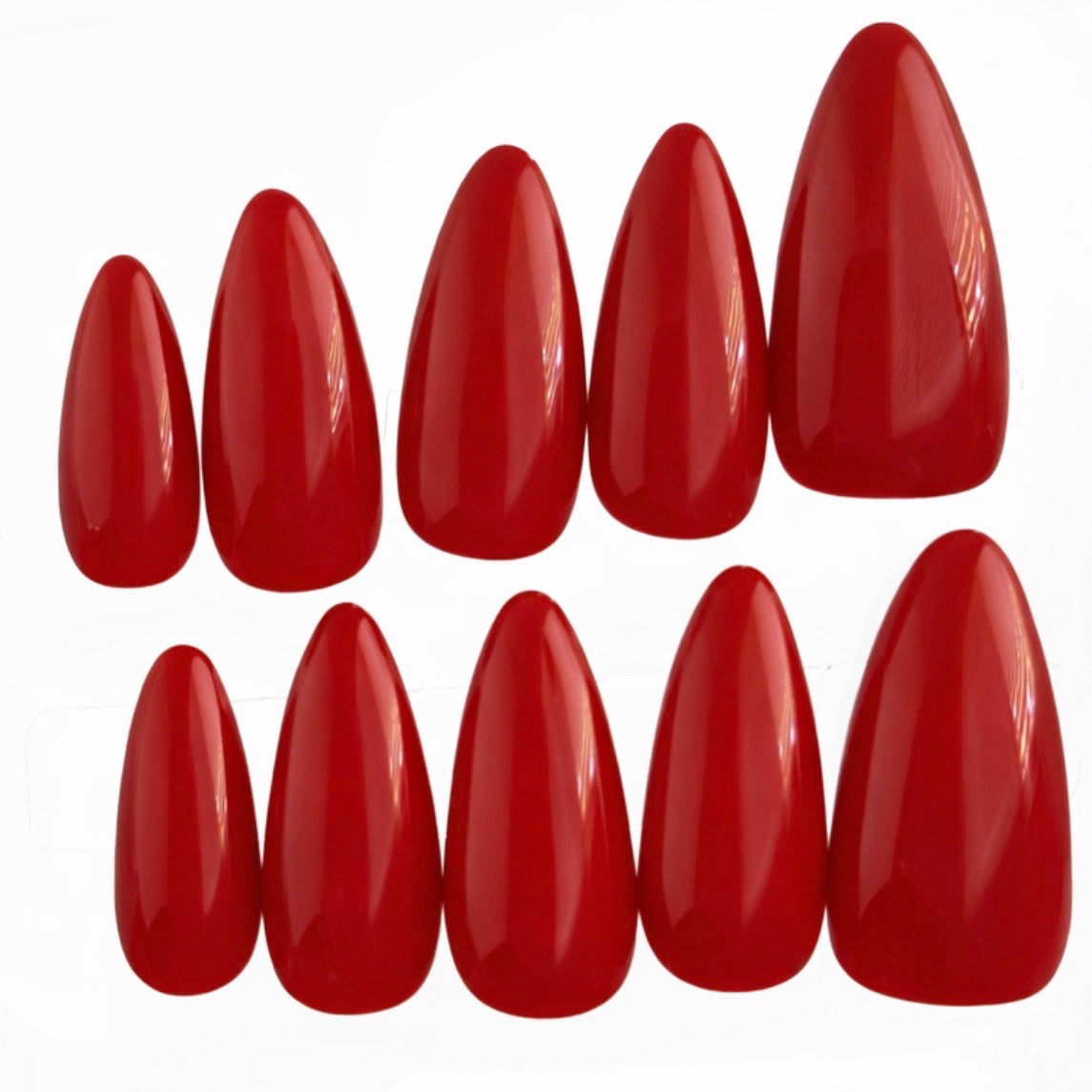 Boss Red | Medium Almond Press On Nails